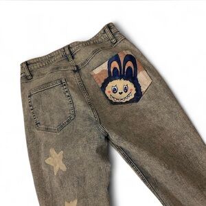 Wild Fable High Rise Jeans with labubu art Design
